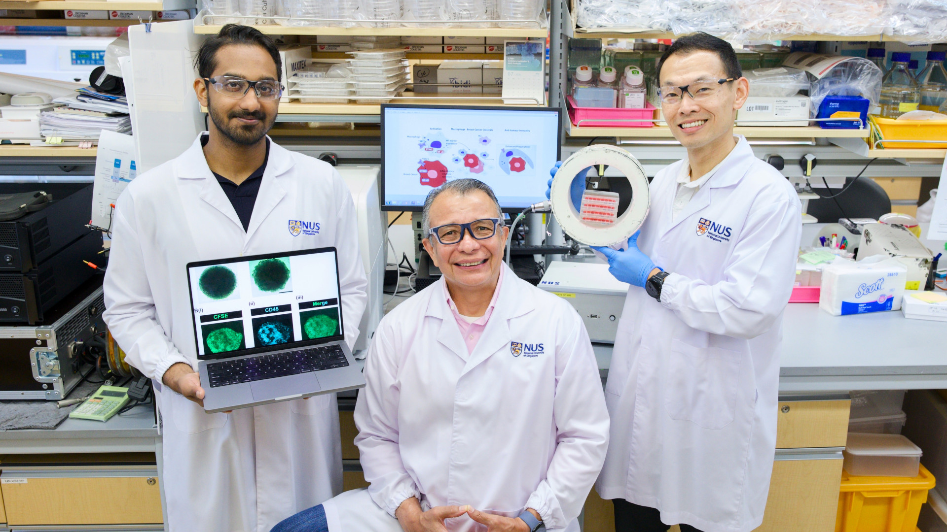NUS scientists harness magnetic pulses to reprogram immune cells to fight breast cancer